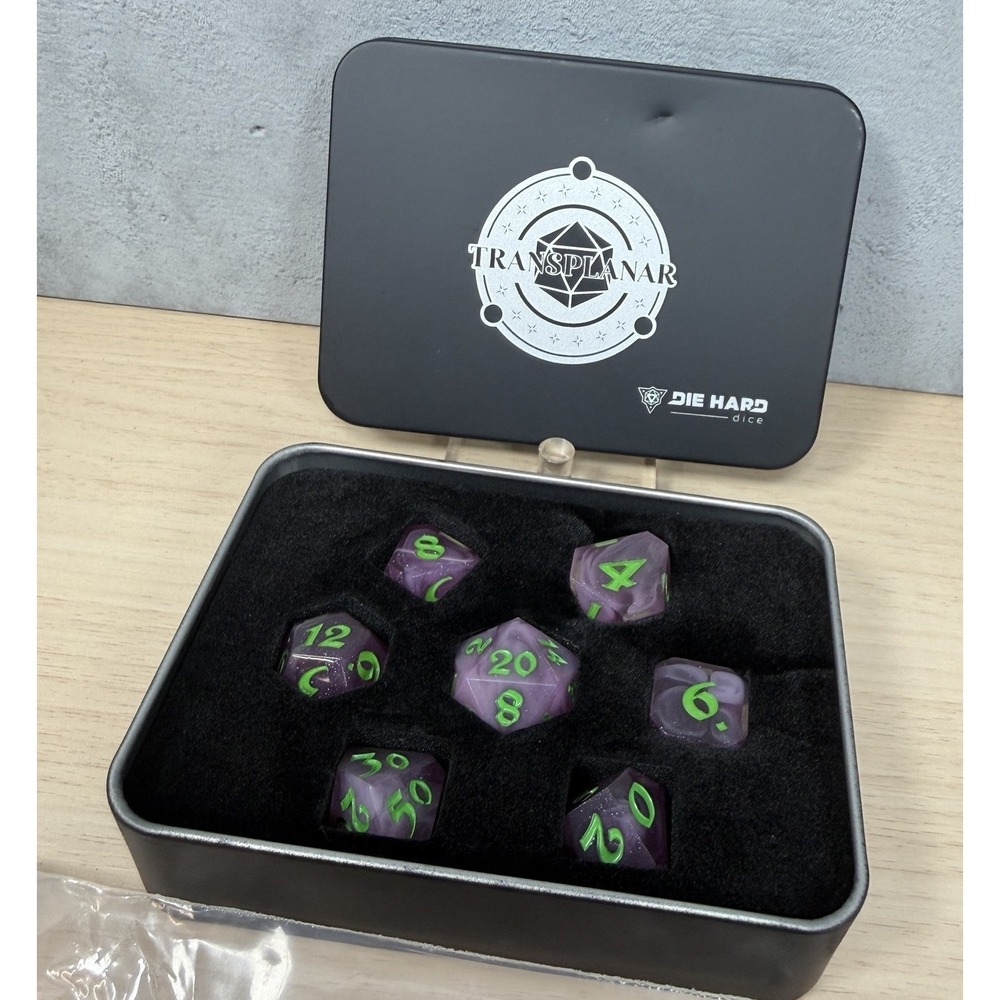Xainan - Transplanar x Die Hard Dice Purple 7-piece RPG Set W/ Case New